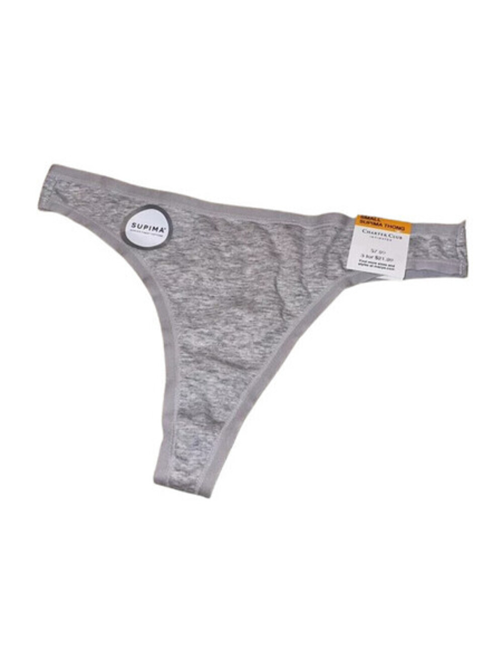 Charter Club Womens Supima Cotton Thong Underwear Size S